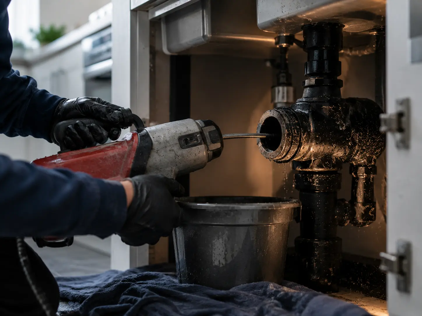 Drain clearance work
