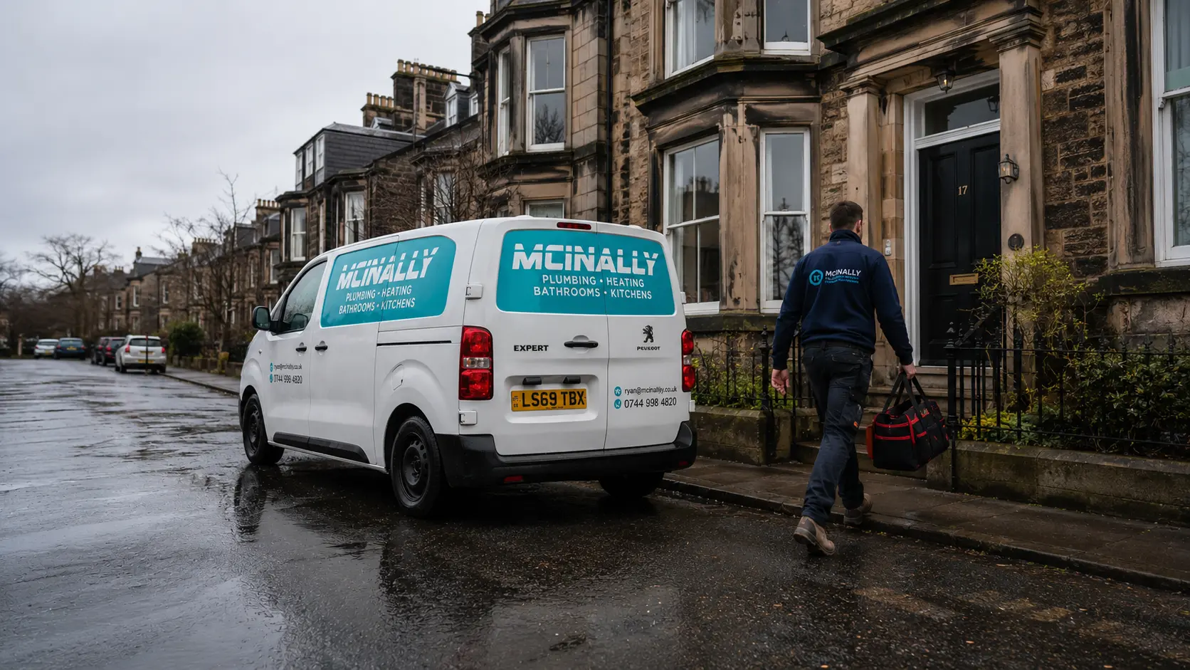 McInally's plumber working on pipework
